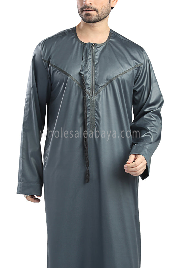 Men's Premium Omani Style Thoube 90008 C7 Gunmetal Grey