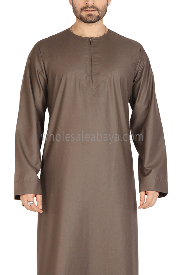 Latest Design Men's Omani Style Thoube 90008 RL21 Khaki Brown.