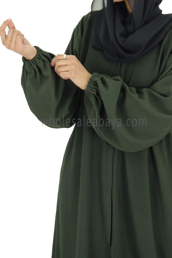 30051-E Fukro Green Abaya Coat