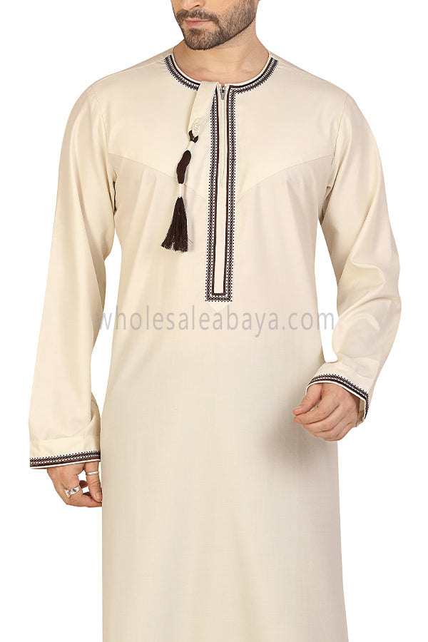 Embroidered Omani Thoube 90049 RL13 Cream