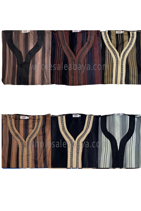 Moroccan Stripped Thoube Half Sleeve 90040 ST2