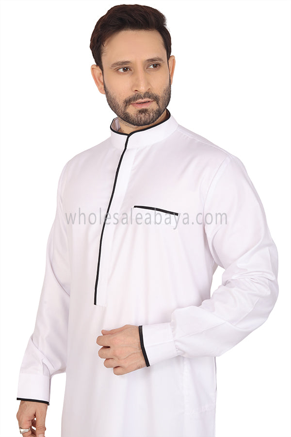 Men's Stylish Collar Thoube 90051 White