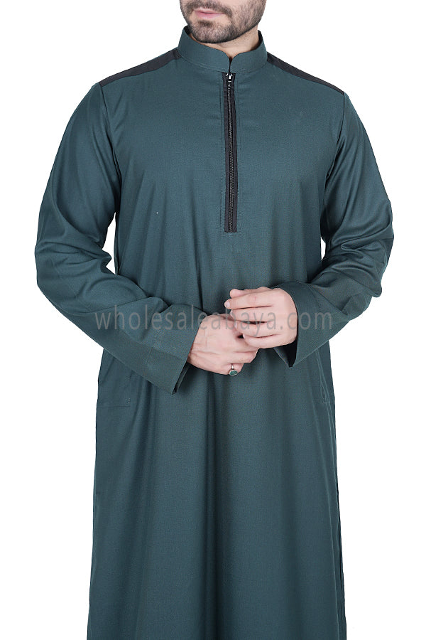 Men's  Zip-up Collar Thoube  90052  MR9 Bottle Green