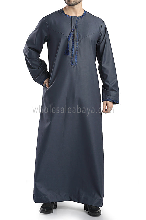Embroidered Omani Thoube 90049 RL19 GREY