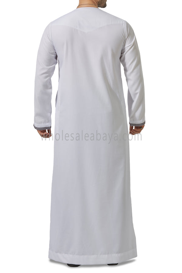 Embroidered Omani Thoube 90049  MR1  White