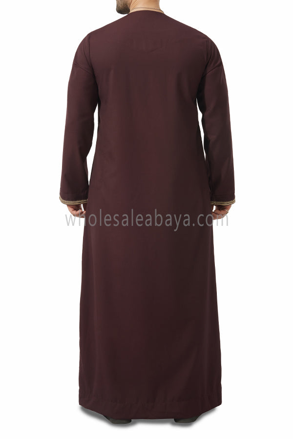 Embroidered Omani Thoube 90049  MR10  Burgundy