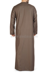 Latest Design Men's Omani Style Thoube 90008 RL21 Khaki Brown.