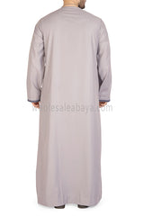 Embroidered Omani Thoube 90049 LS2 Stone Grey