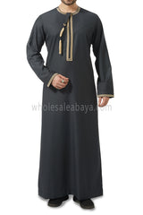 Embroidered Omani Thoube 90049  MR8  Grey