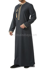 Embroidered Omani Thoube 90049  MR8  Grey