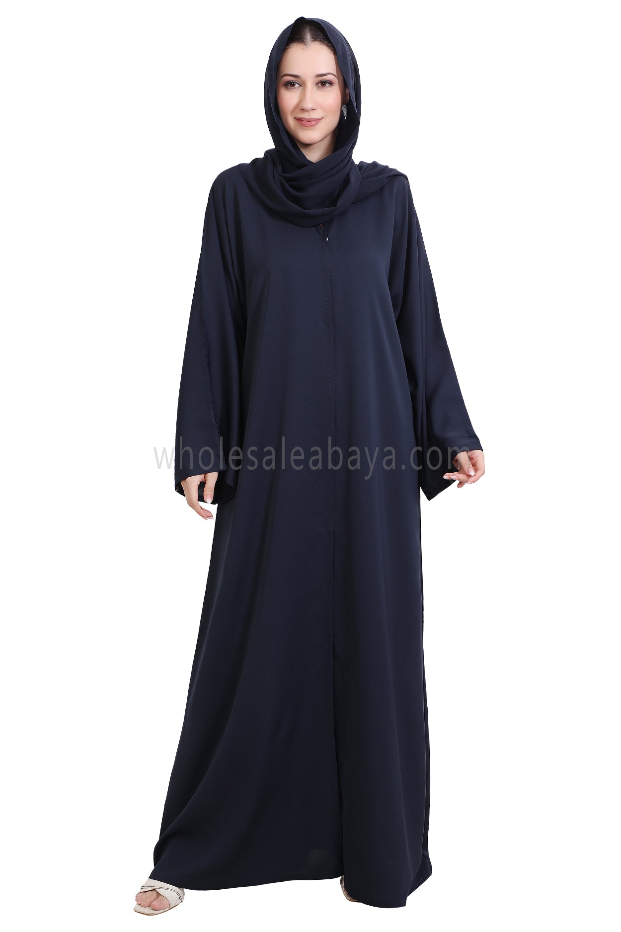 Front Open Nida Abaya with Buttons