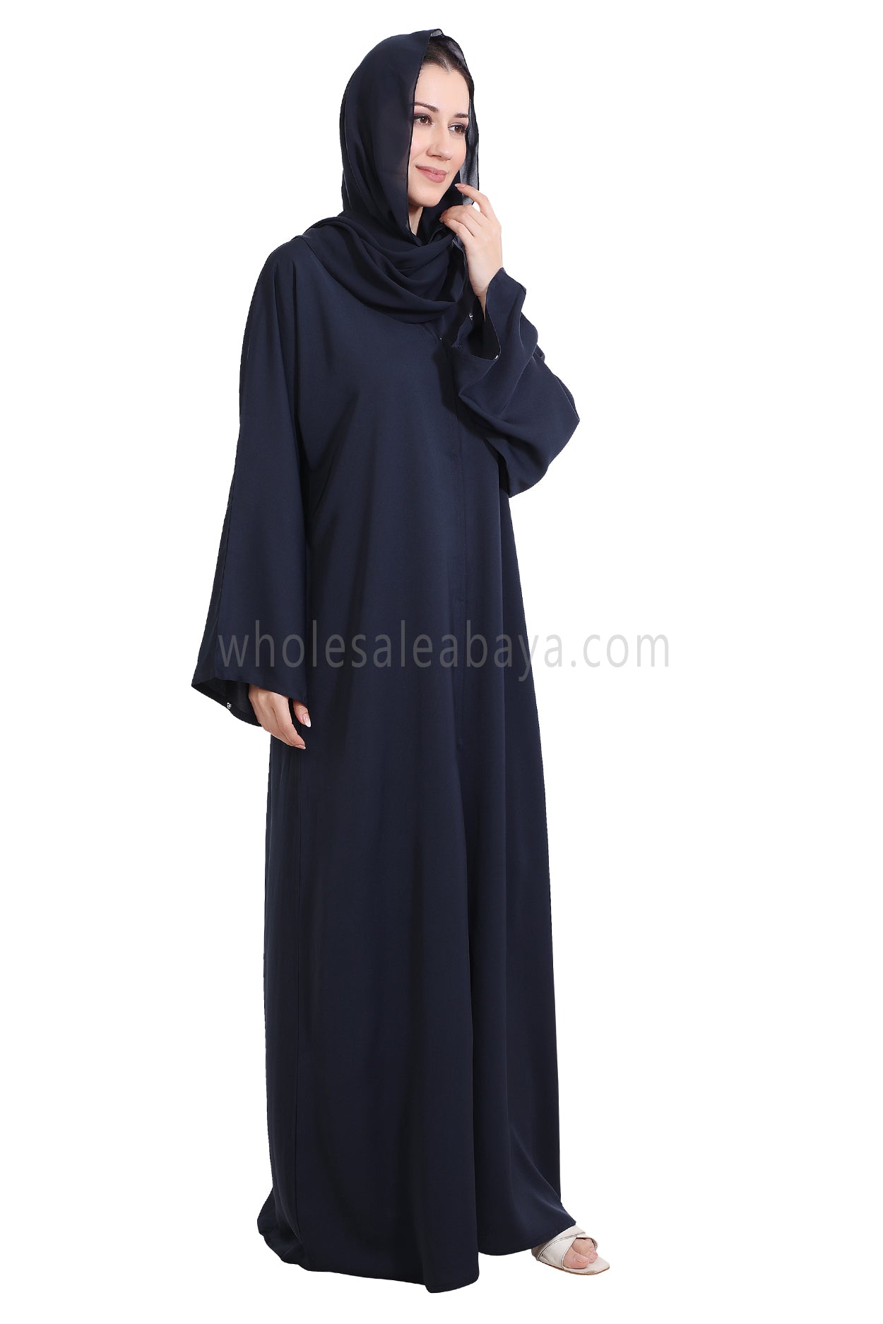 Front Open Nida Abaya with Buttons