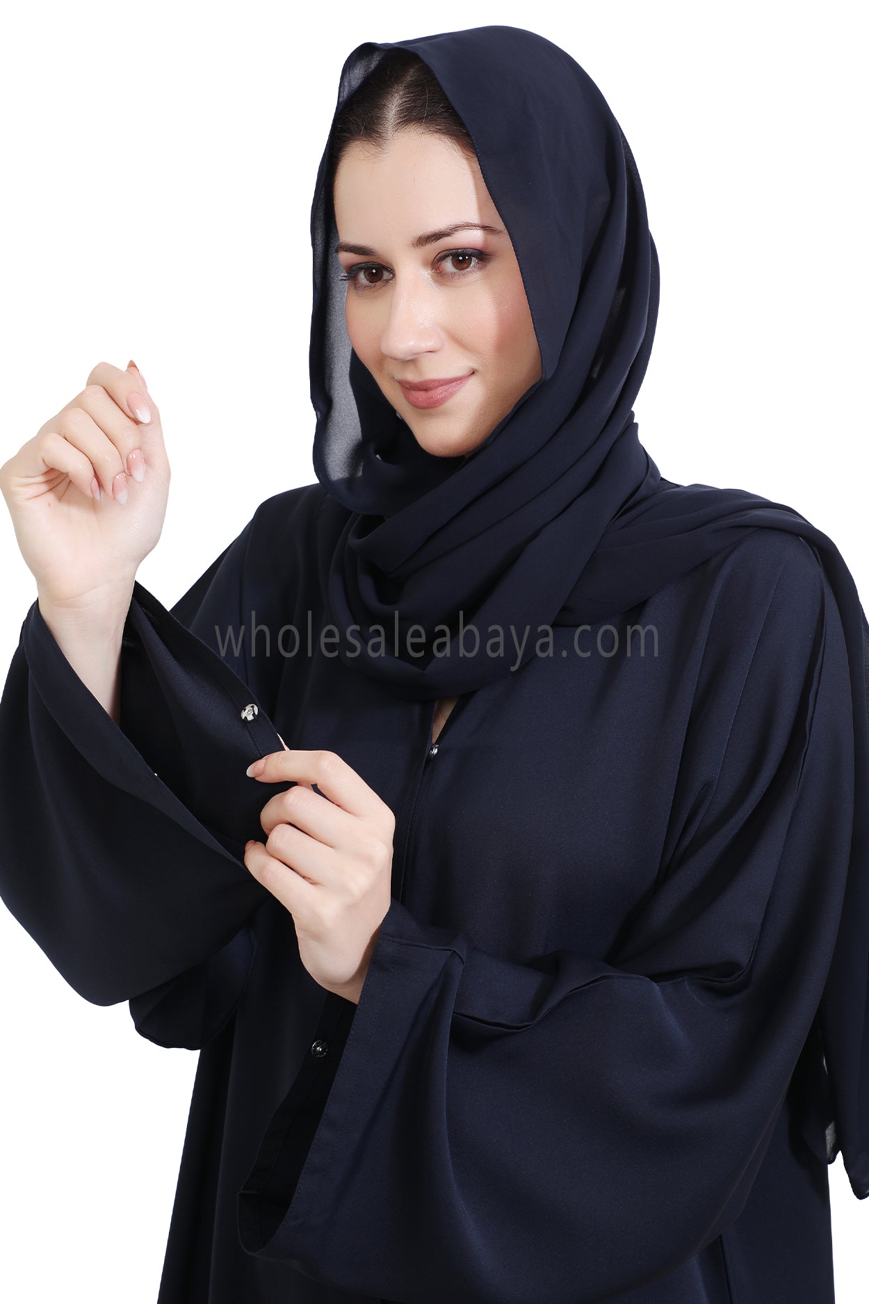 Front Open Nida Abaya with Buttons