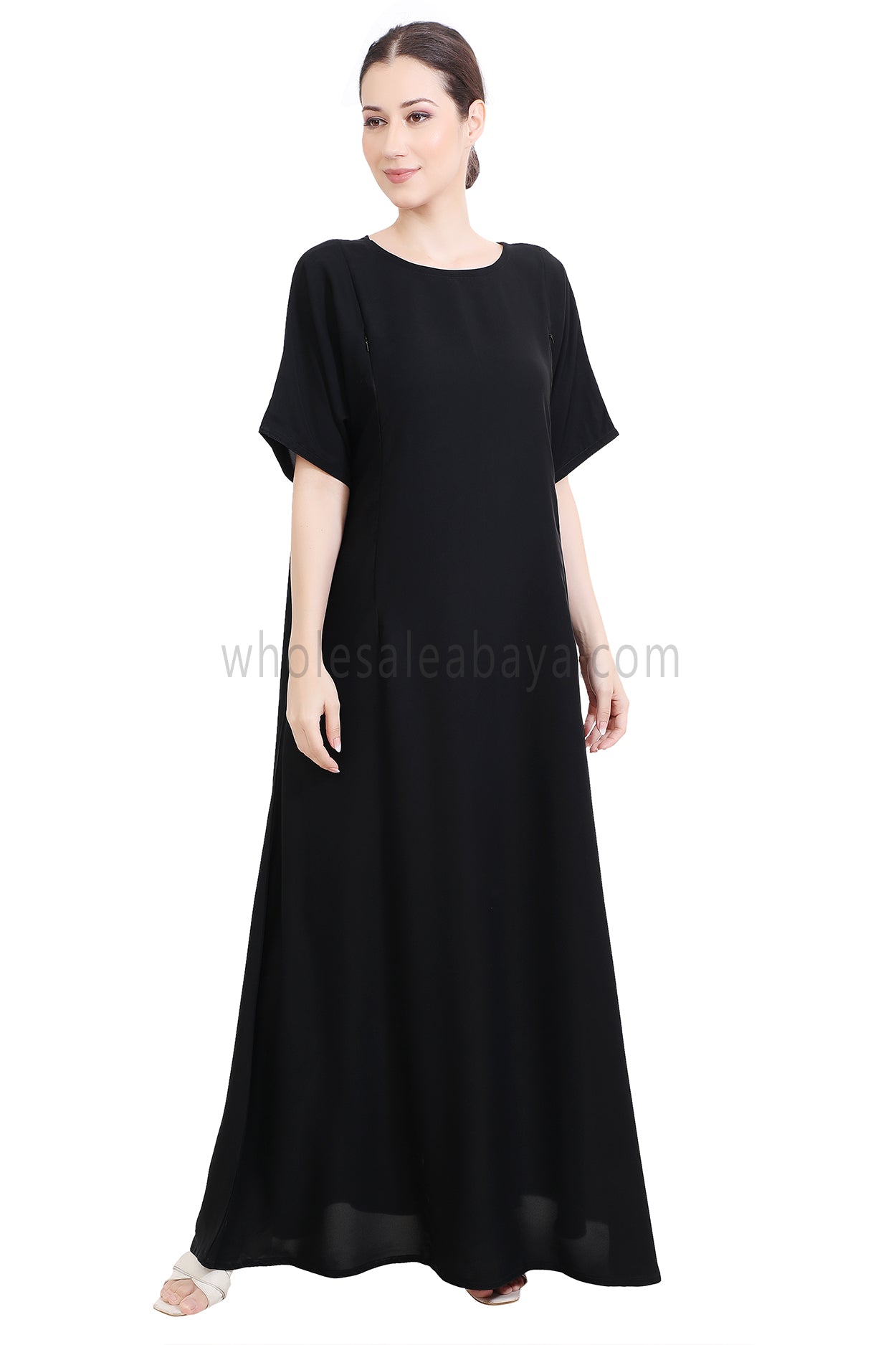 Inner Slip Dress Abaya with Maternity Zips