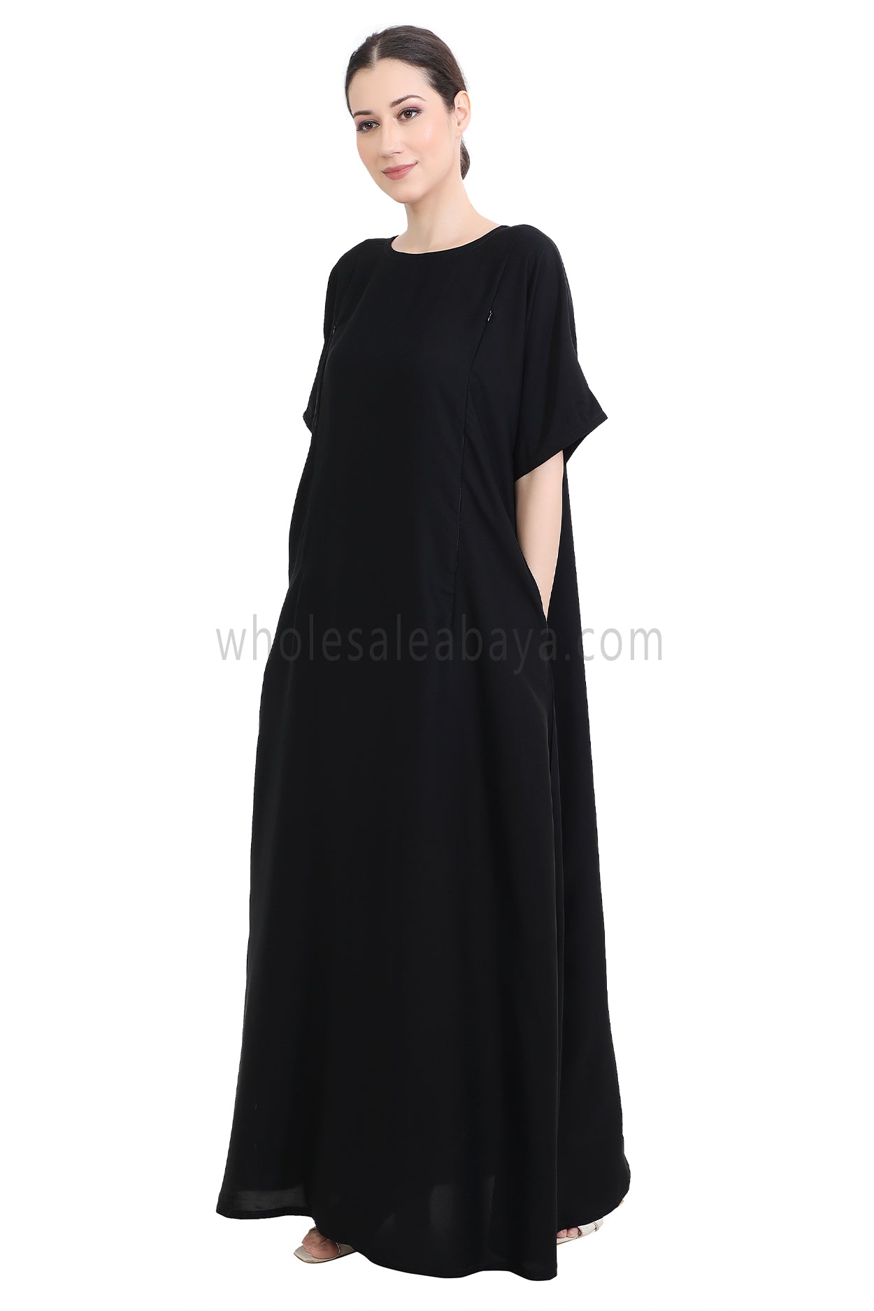 Inner Slip Dress Abaya with Maternity Zips