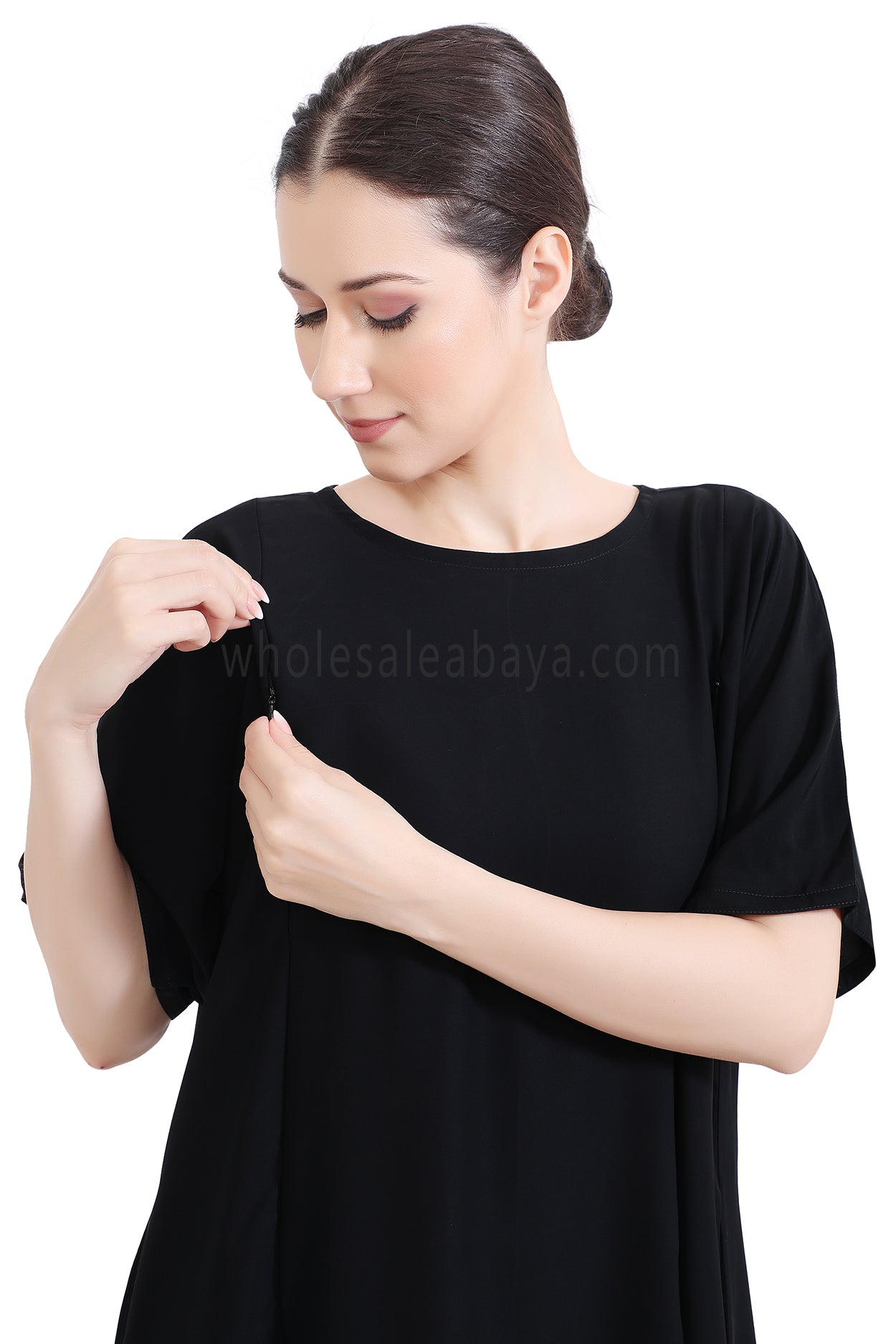 Inner Slip Dress Abaya with Maternity Zips