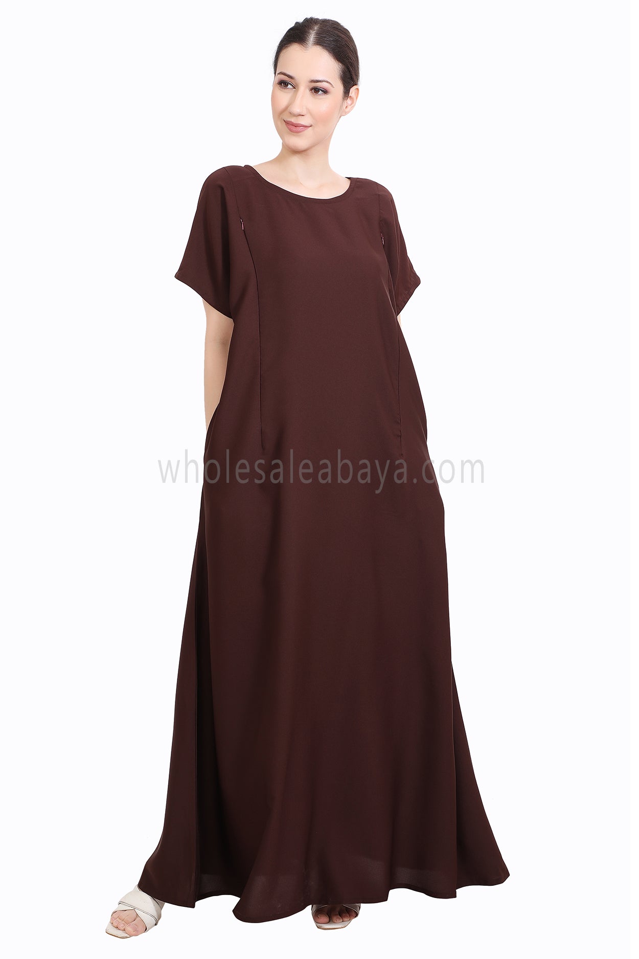 Inner Slip Dress Abaya with Maternity Zips