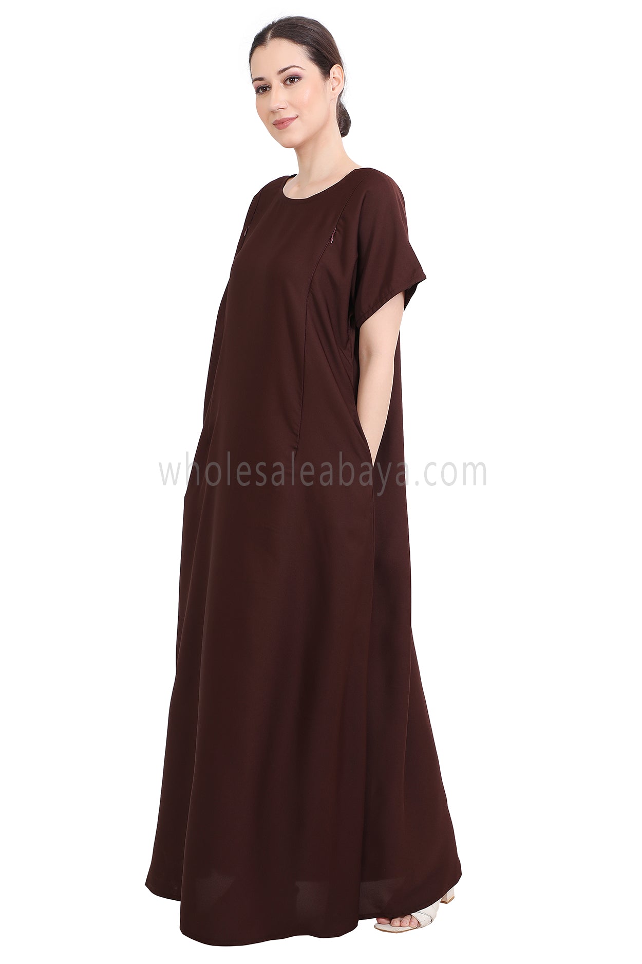 Inner Slip Dress Abaya with Maternity Zips