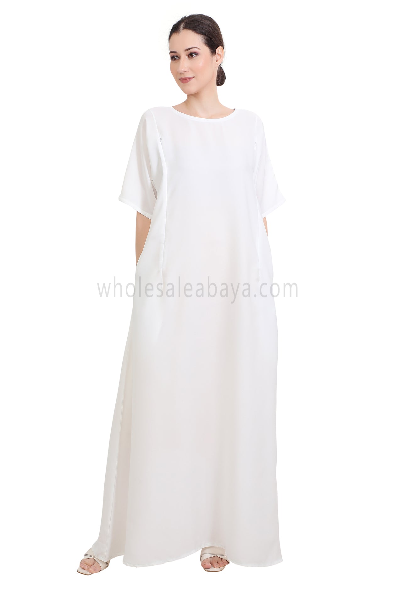 Inner Slip Dress Abaya with Maternity Zips