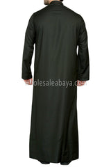 Elegant Men's Collar Thoube With Embroidery Khaki Green