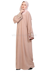 Open Abaya With Embroidered Sleeves