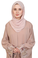 Open Abaya With Embroidered Sleeves