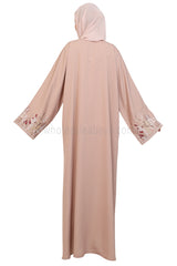 Open Abaya With Embroidered Sleeves