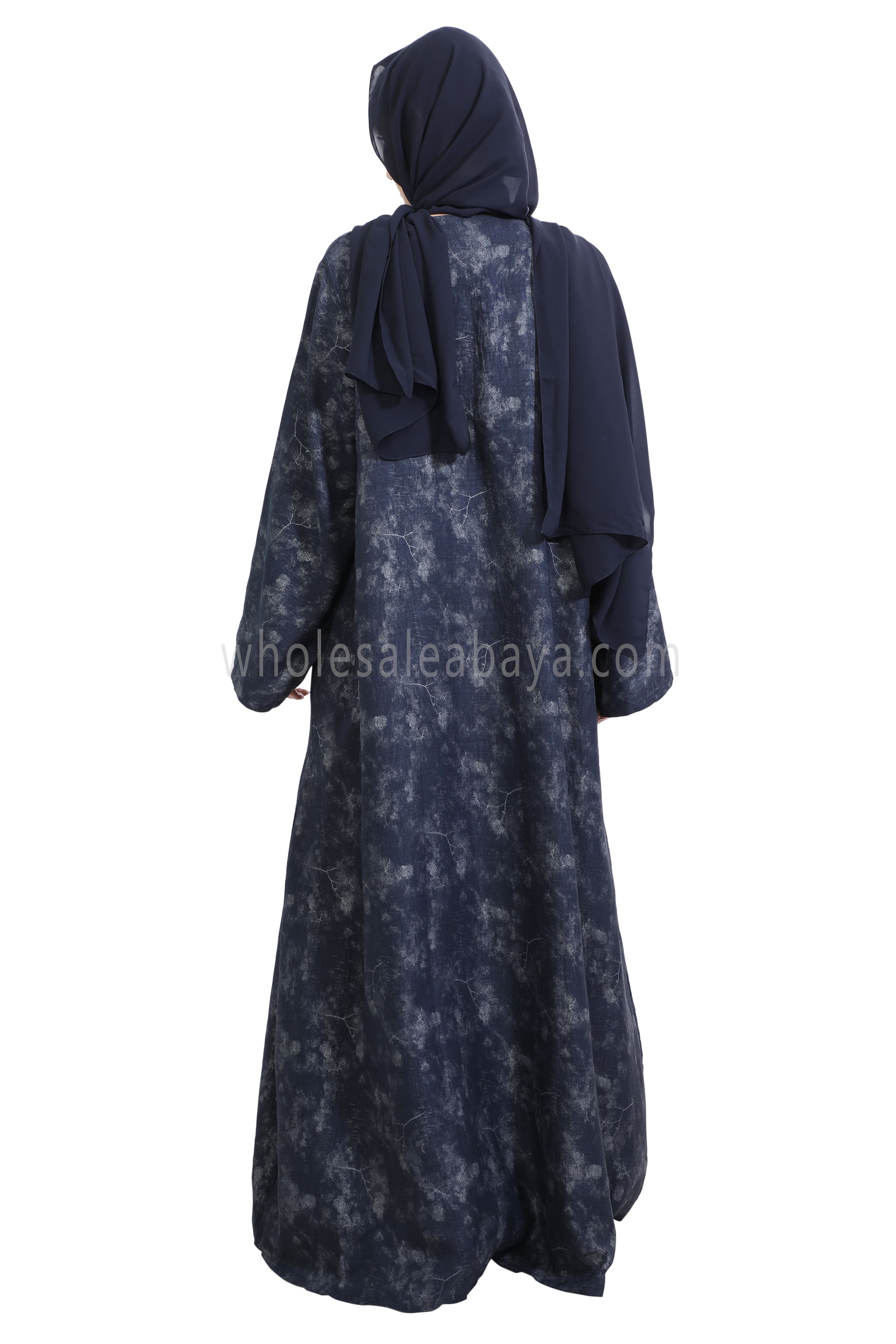 Linen Foil Jacquard Closed Abaya