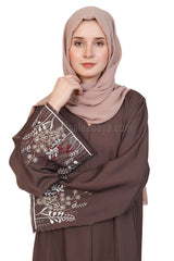 Open Abaya With Embroidered Sleeves