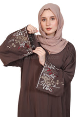 Open Abaya With Embroidered Sleeves