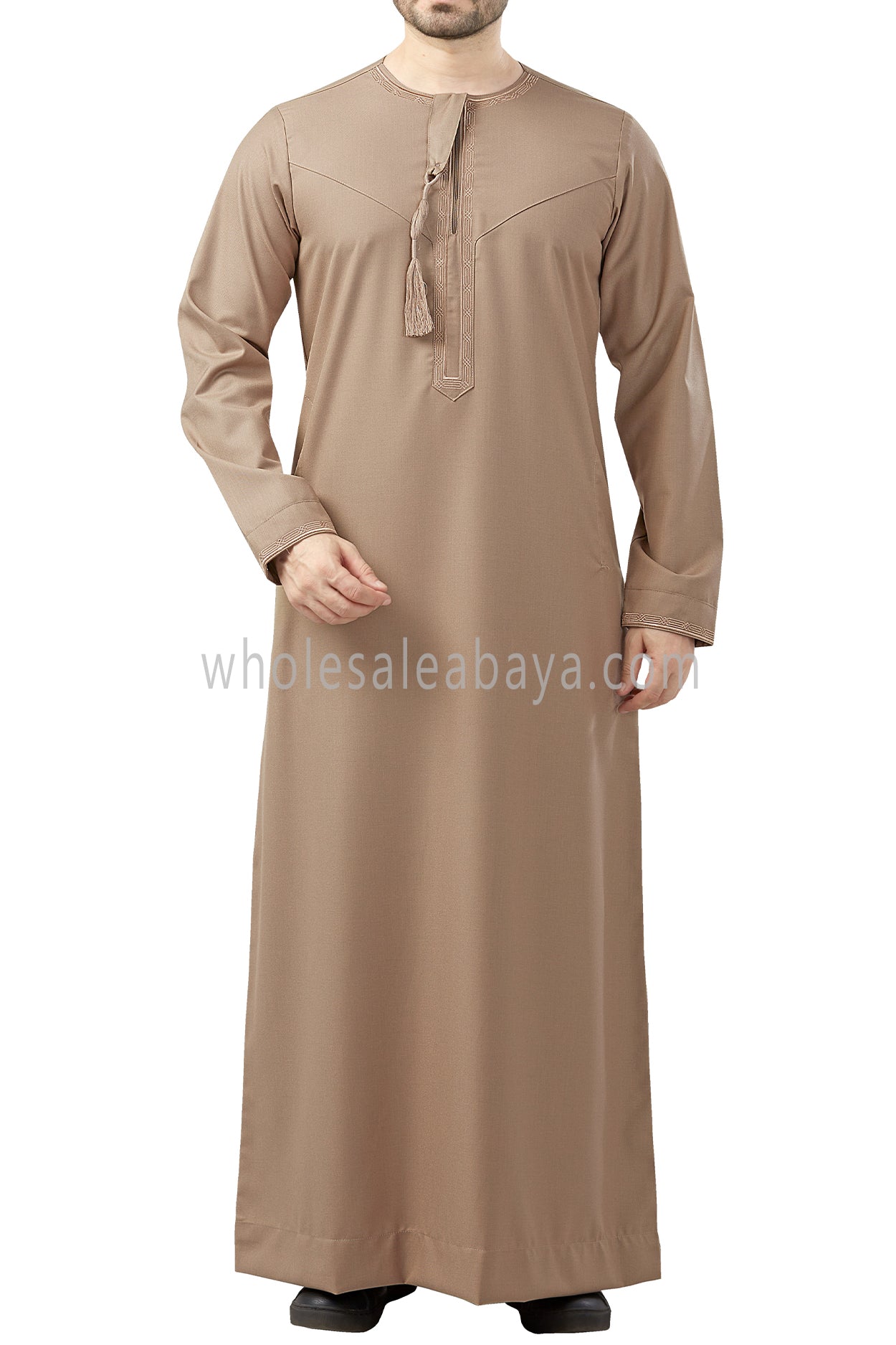 Premium Embroidered Omani Tassel Caramel Brown