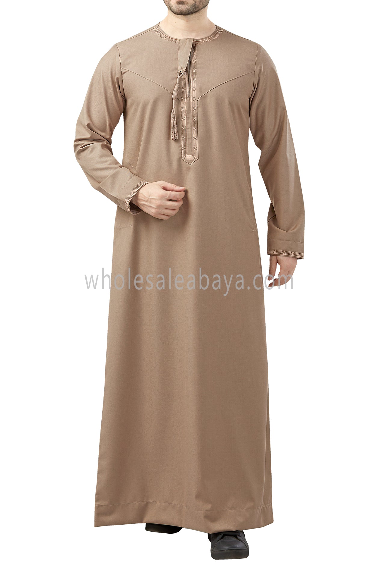 Premium Quality Embroidered Omani Tassel Caramel Brown