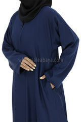 Plain Closed Abaya With  A-Line Straight Cut Navy Blue