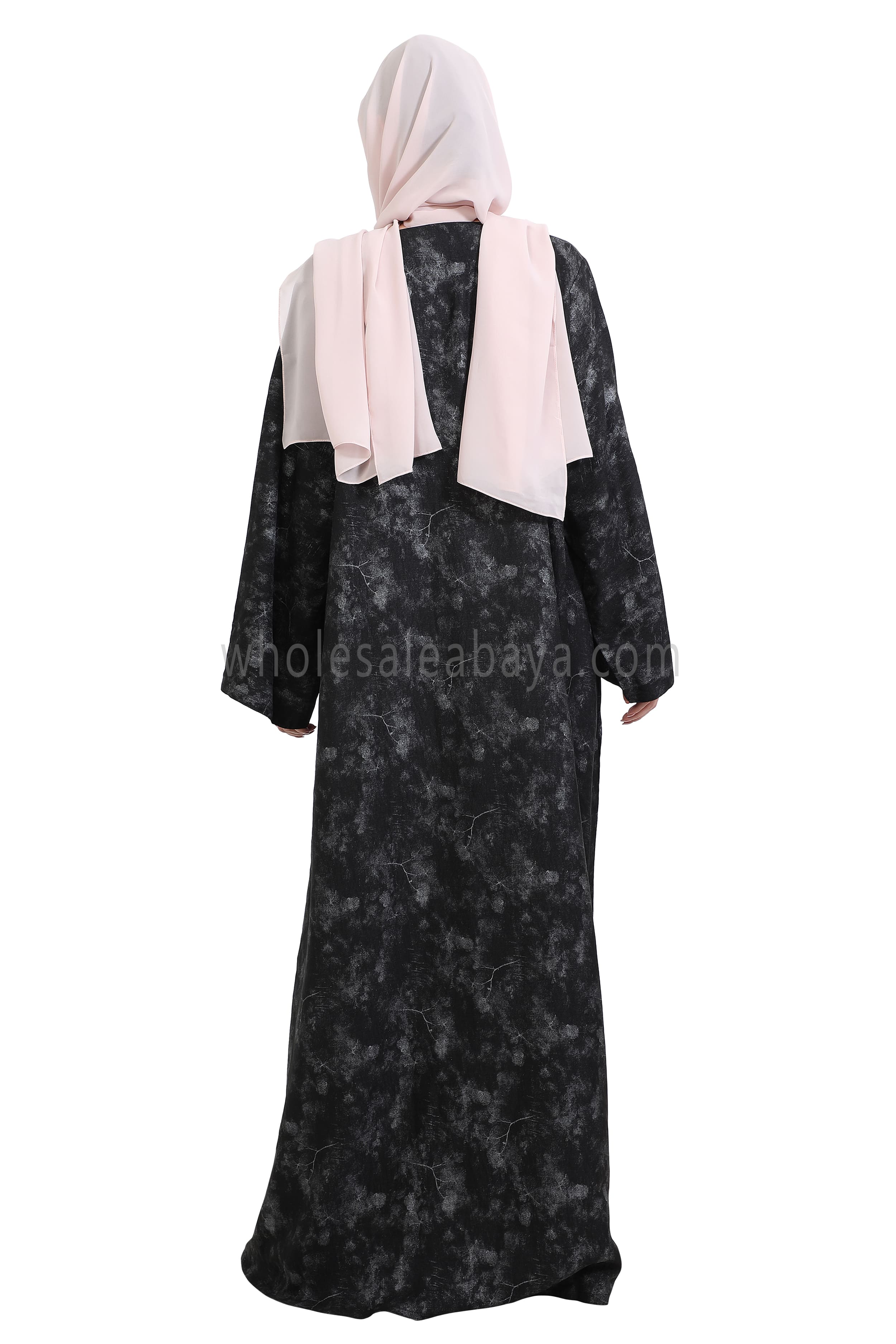 Linen Foil Jacquard Closed Abaya