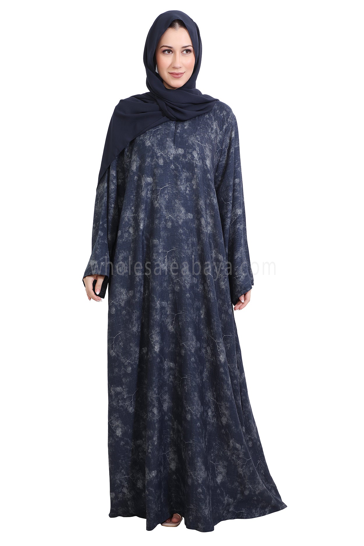 Linen Foil Jacquard Closed Abaya