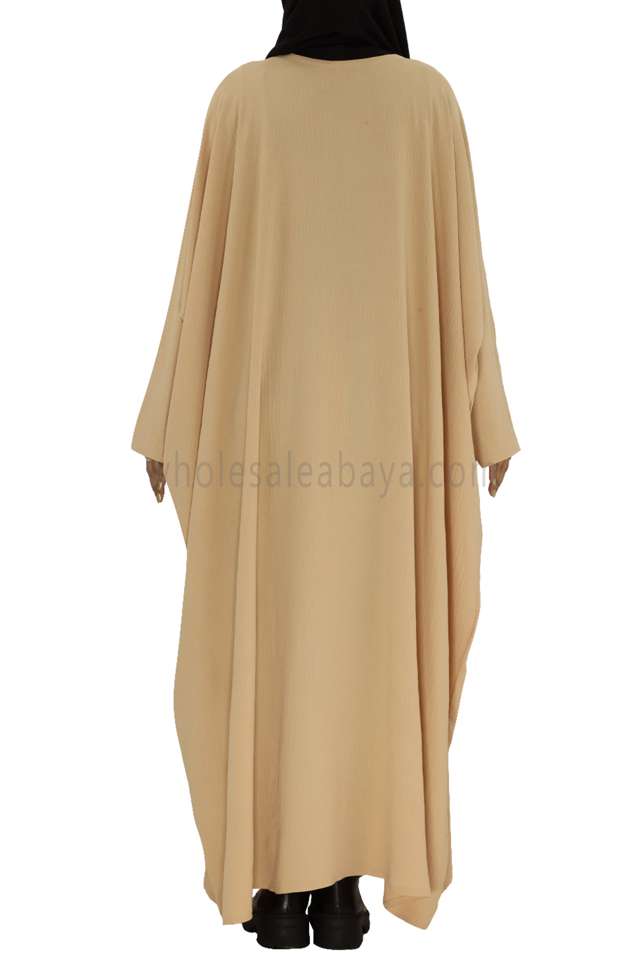 Plain Closed Butterfly Abaya With Inner Belt CY Crepe