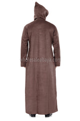 Premium Suede Hooded Thoube Brown