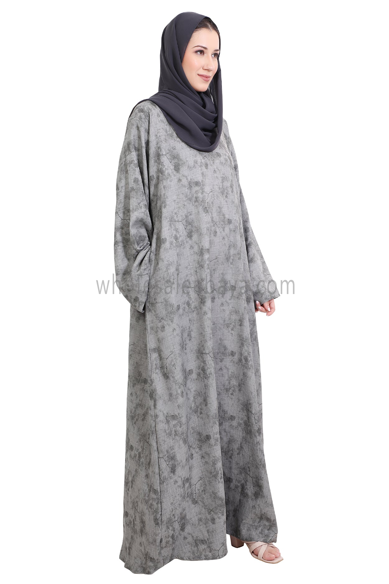 Linen Foil Jacquard Closed Abaya