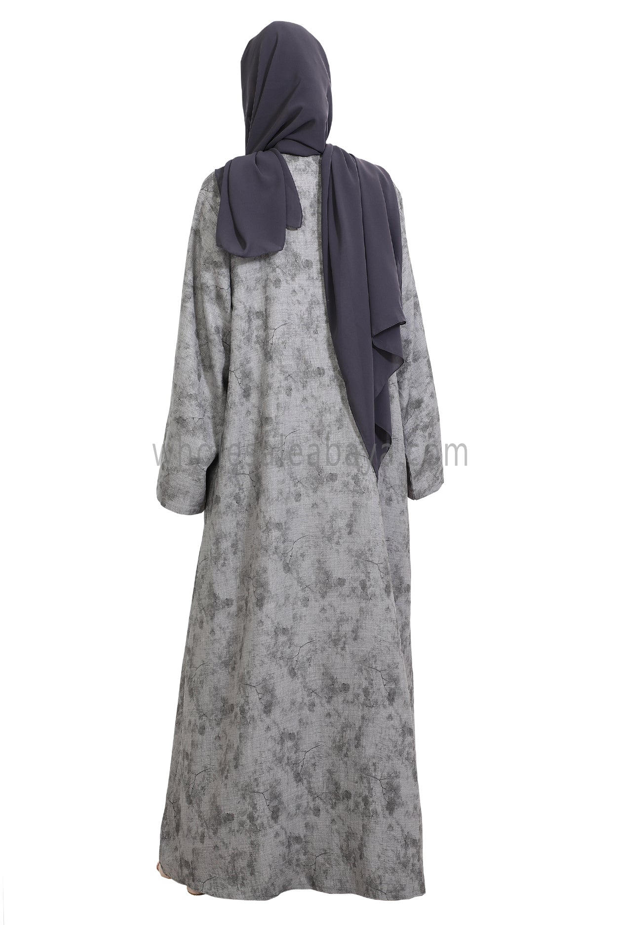 Linen Foil Jacquard Closed Abaya