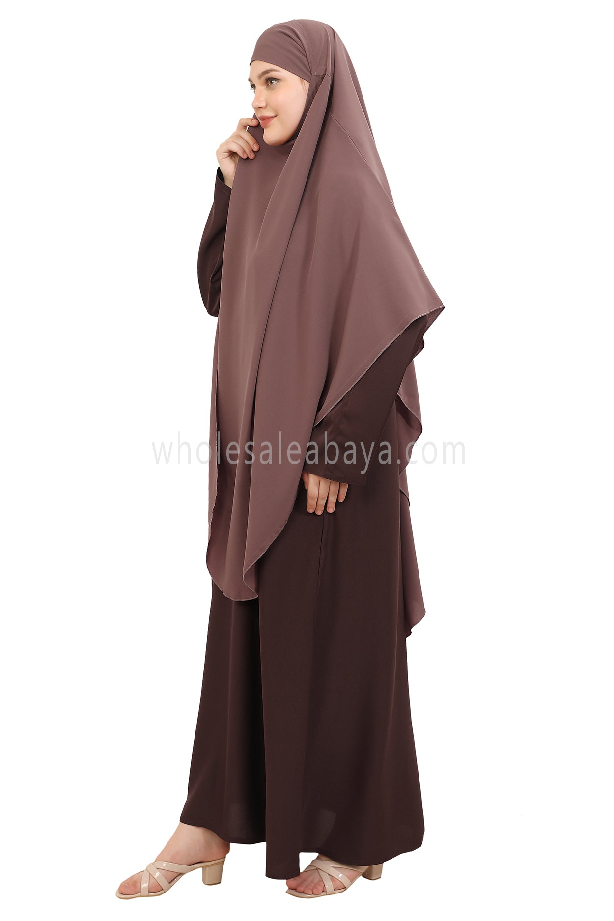 Free Size Premium Khimar Old Rose Pink 50041