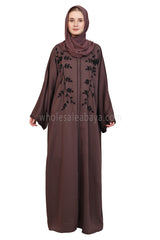 Open Abaya With Front Hand work