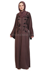 Open Abaya With Front Hand work