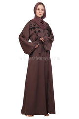 Open Abaya With Front Hand work