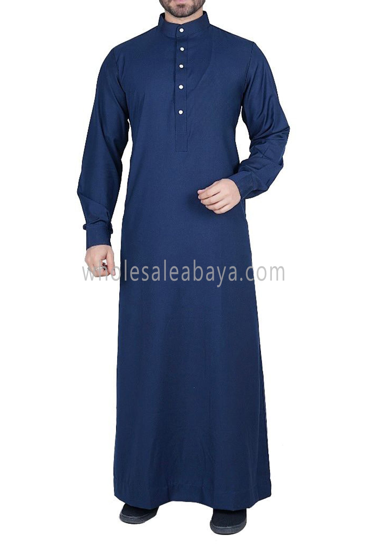 Men's Plain Thoube with Designer Buttons Blue Colour