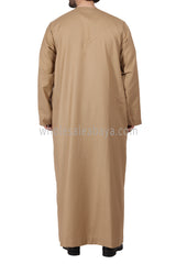 Premium Omani Thoube with Zip and Designer Tassel Gold