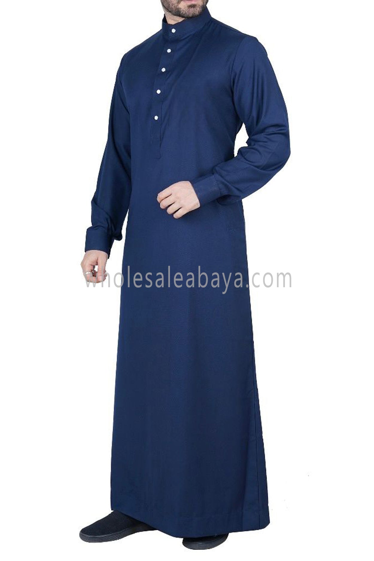 Men's Plain Thoube with Designer Buttons Blue Colour