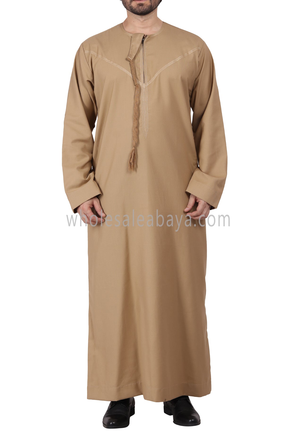 Premium Omani Thoube with Zip and Designer Tassel Gold Colour