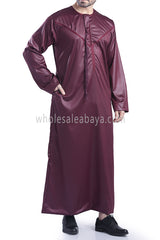 Men's Shiny Omani Thoube with Designer Tassel Burgundy