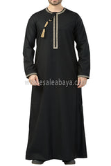 Premium Embroidered Omani TasselThoube Black