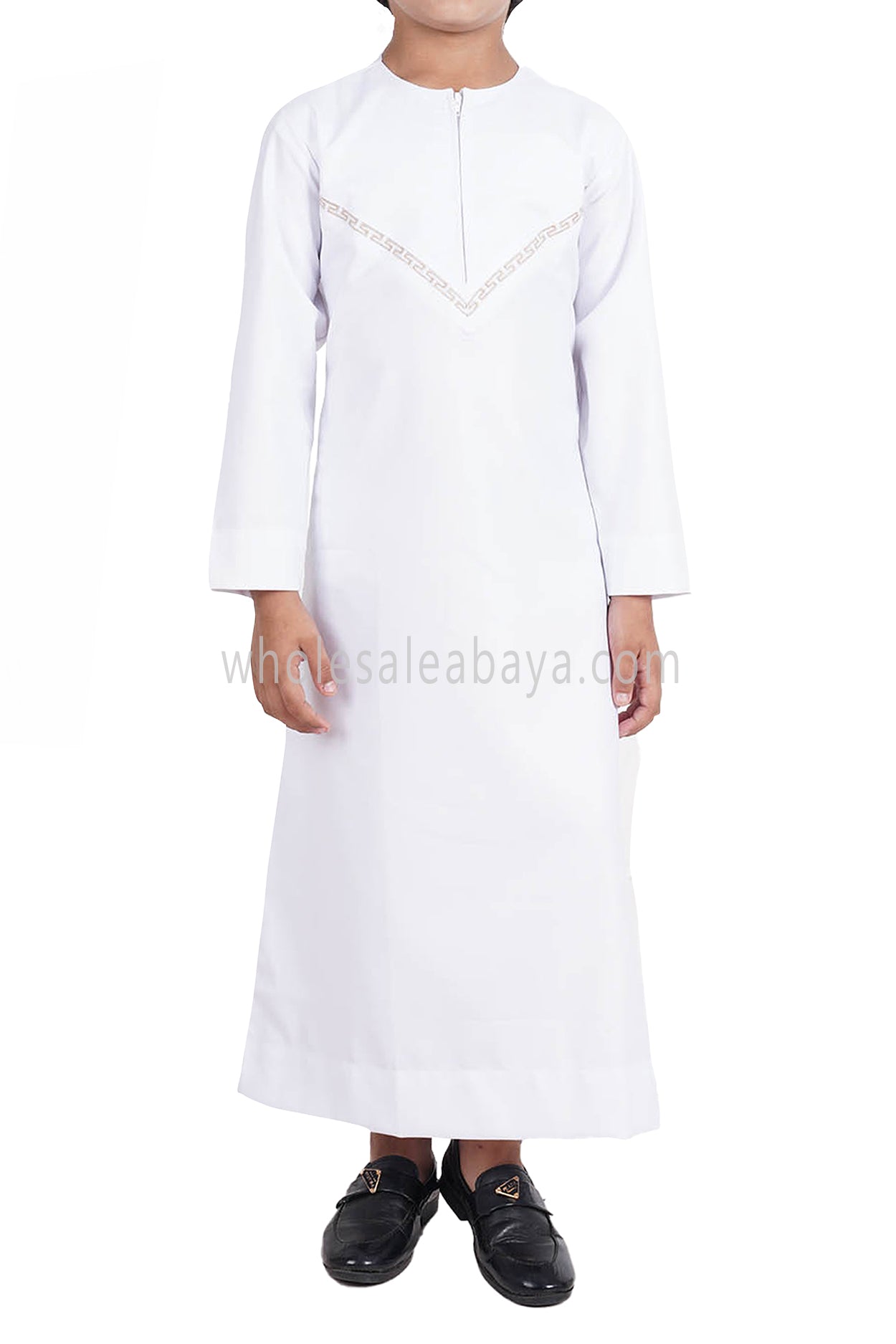 Boy's Premium Omani Thoube with Embroidered "V" Stitching